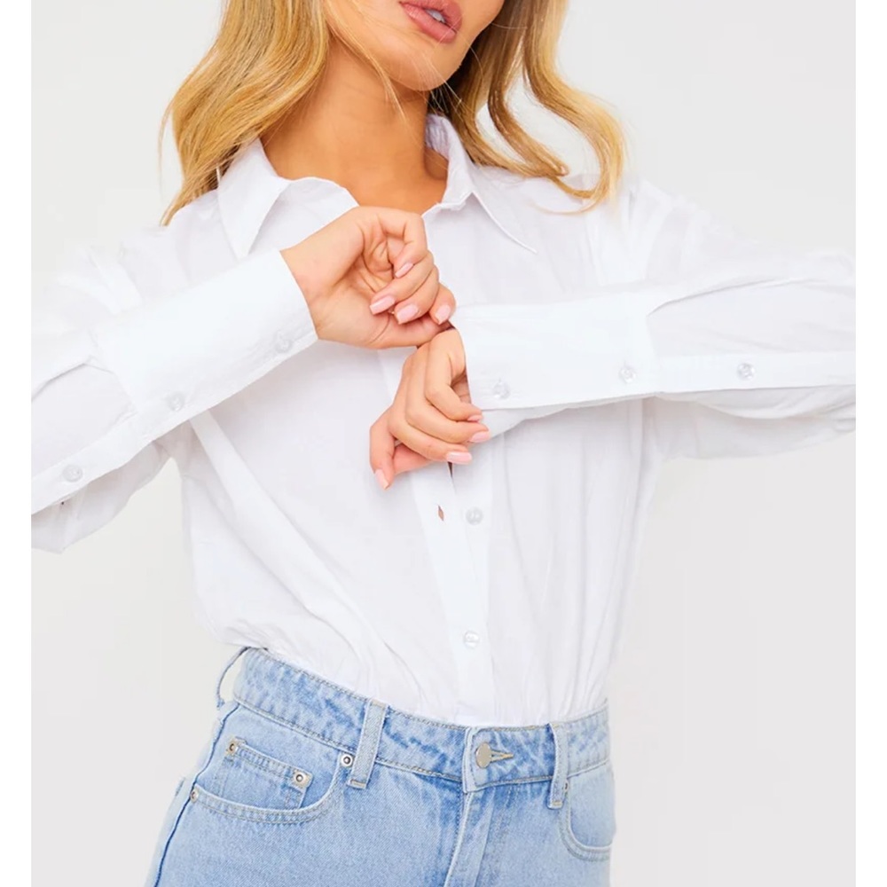 White collared shirt bodysuit